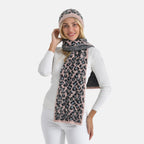 Styled By Women's Leopard Print Scarf & Hat Set – 2-Piece Winter Accessories