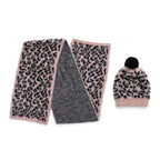 Styled By Women's Leopard Print Scarf & Hat Set – 2-Piece Winter Accessories