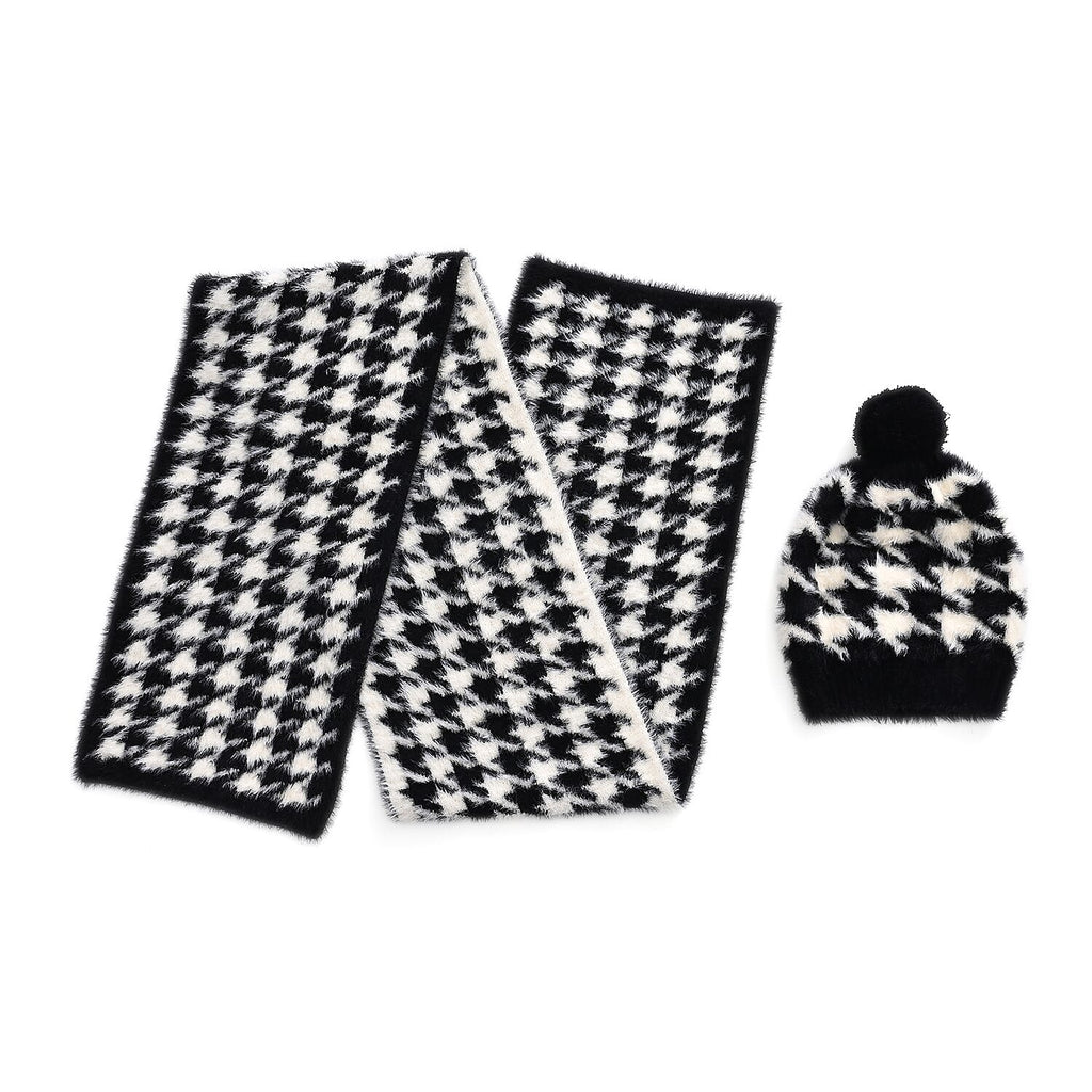 Styled By Women's Leopard Print Scarf & Hat Set – 2-Piece Winter Accessories