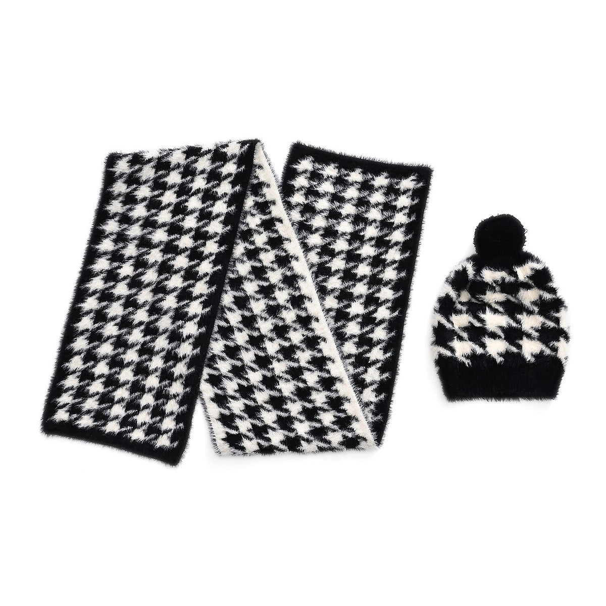 Styled By Women's Leopard Print Scarf & Hat Set – 2-Piece Winter Accessories