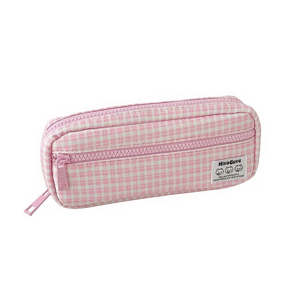 Stylish Gingham Checkered Pencil Case