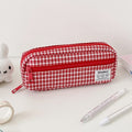 Stylish Gingham Checkered Pencil Case