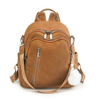 Stylish Multi-Pocket Faux Leather Backpack