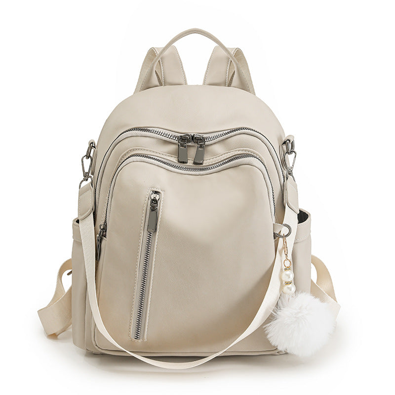 Stylish Multi-Pocket Faux Leather Backpack