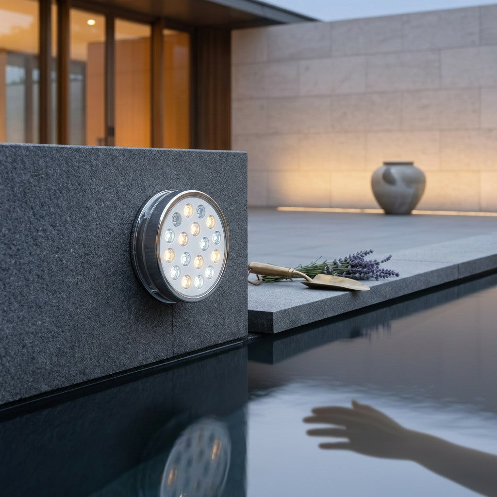Submersible LED Light with 16-Colour Remote and Suction Cup Mounting for Pools