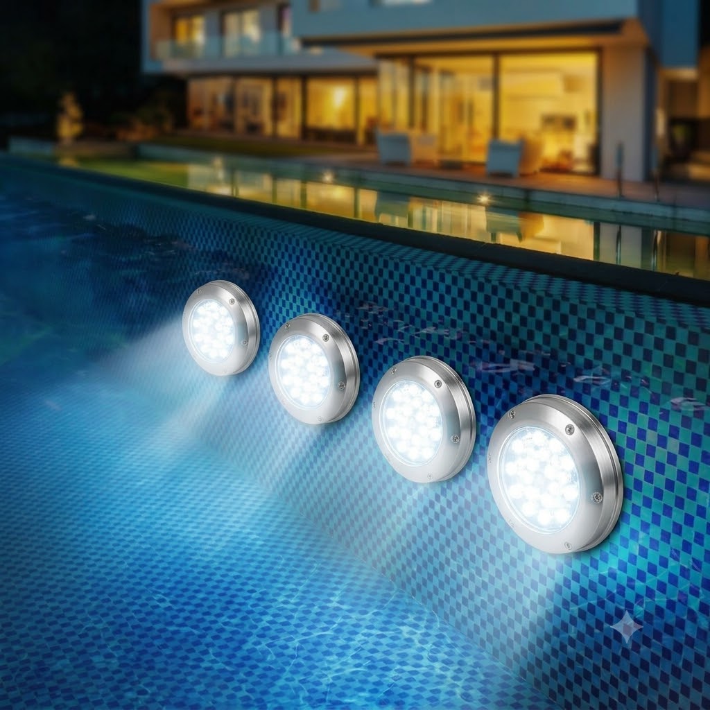 Submersible LED Light with 16-Colour Remote and Suction Cup Mounting for Pools