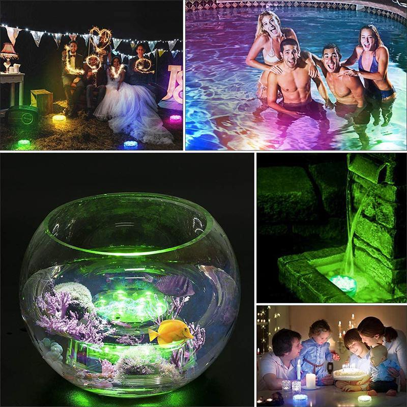 Submersible LED Light with 16-Colour Remote and Suction Cup Mounting for Pools