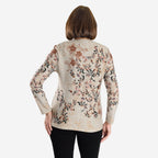 Sugar Crisp Floral Printed Long Sleeve V-Neck Blouse