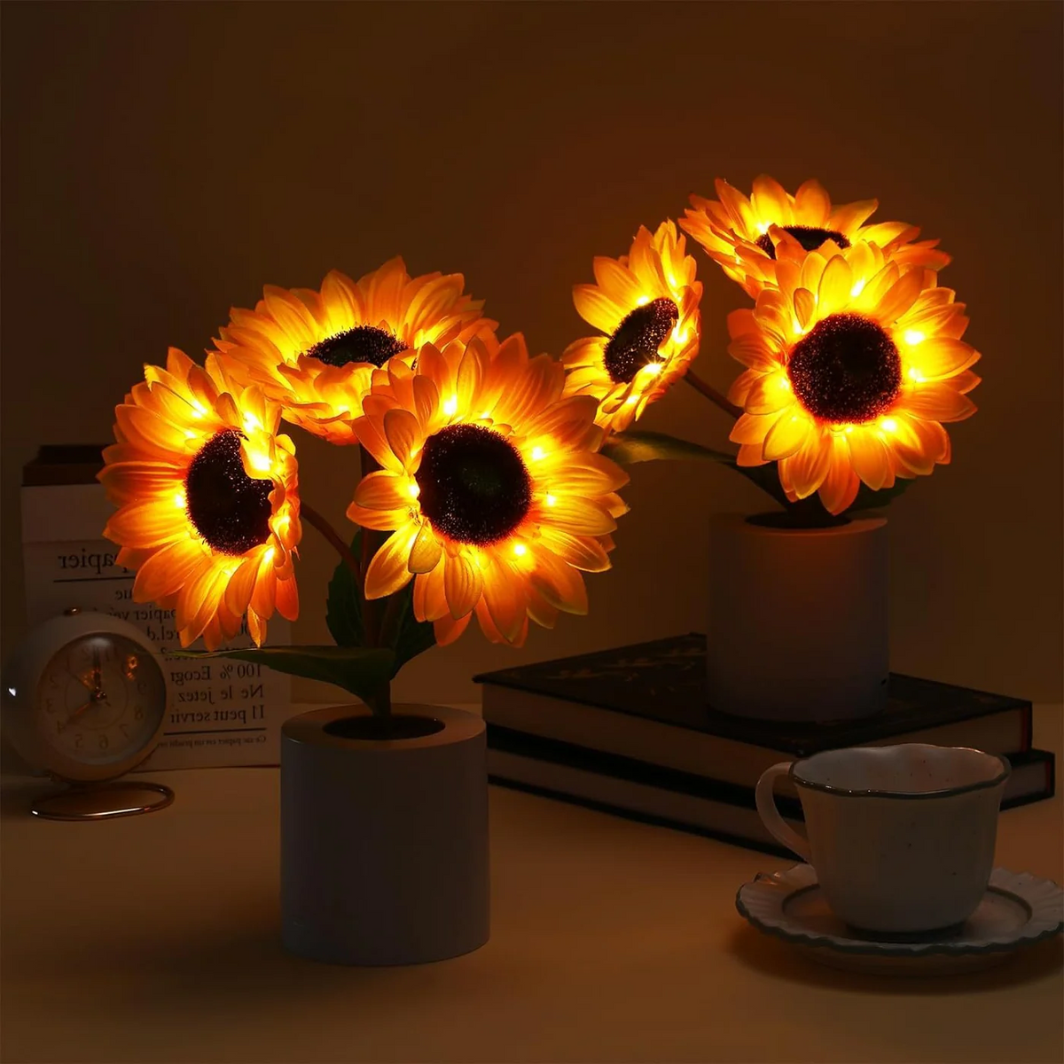 Sunflower Lamp Artificial Sunflower in Pot with LED Lights for Valentine's Day, Mother's Day and Birthday Gifts