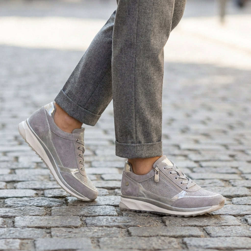 Supportive Studded Suede Trainers