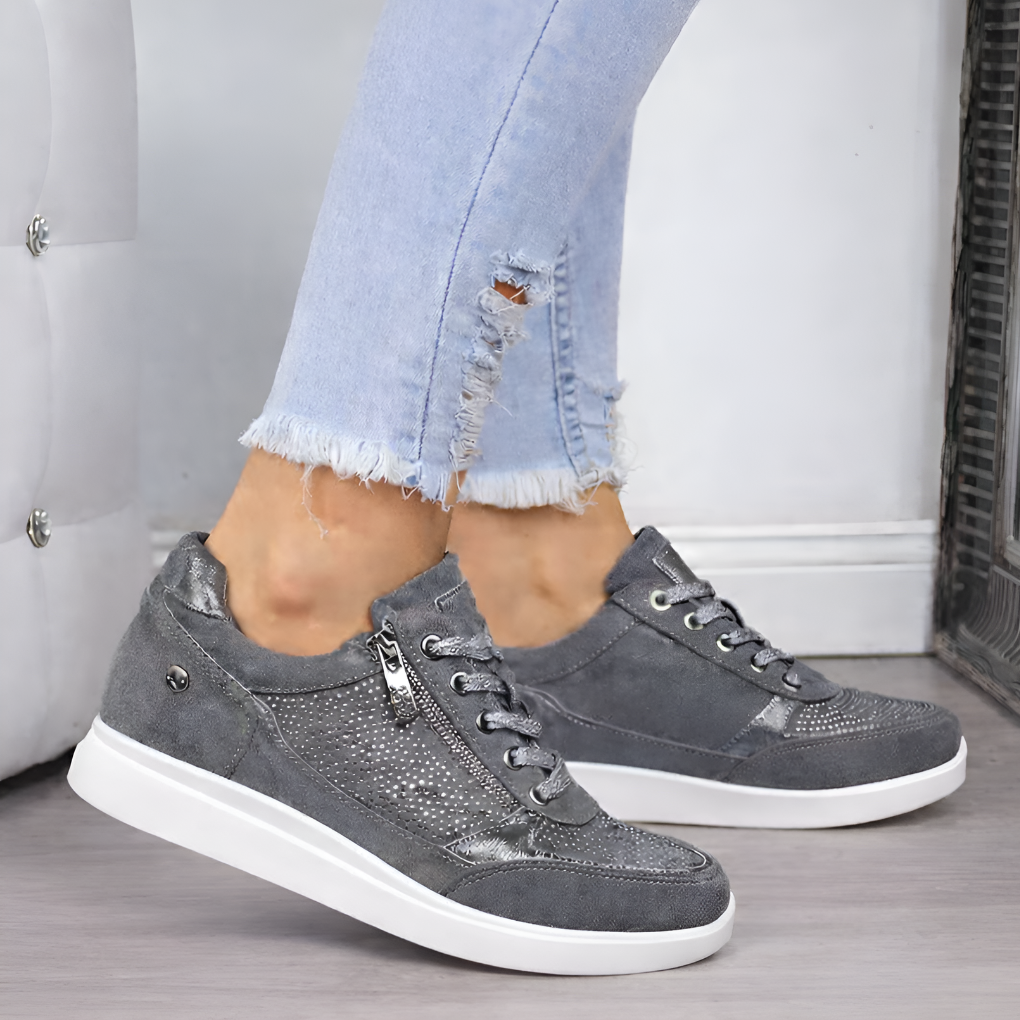 Supportive Studded Suede Trainers