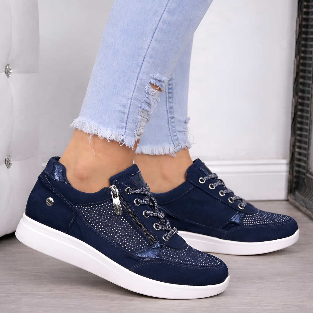 Supportive Studded Suede Trainers