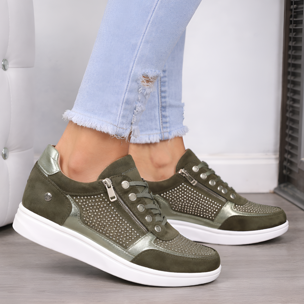 Supportive Studded Suede Trainers
