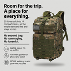 Tactical Backpack - 50 Litre Military Backpack with MOLLE - Hiking Backpack