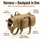 Tactical Dog Backpack Harness for Hiking & Daily Walks – Detachable Pouches for Gear & Better Control