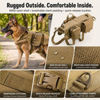 Tactical Dog Backpack Harness for Hiking & Daily Walks – Detachable Pouches for Gear & Better Control