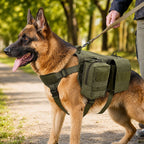 Tactical Dog Backpack Harness for Hiking & Daily Walks – Detachable Pouches for Gear & Better Control
