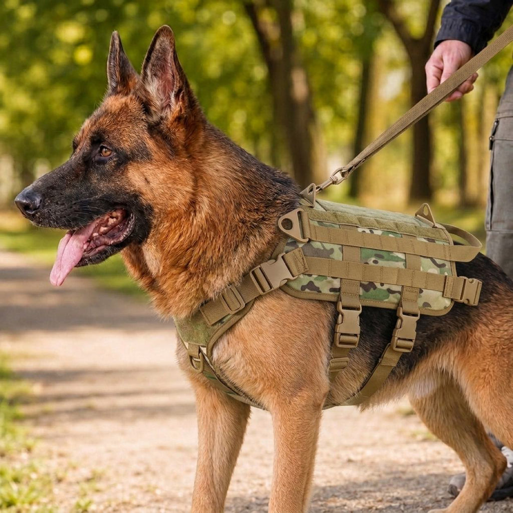 Tactical Dog Backpack Harness for Hiking & Daily Walks – Detachable Pouches for Gear & Better Control