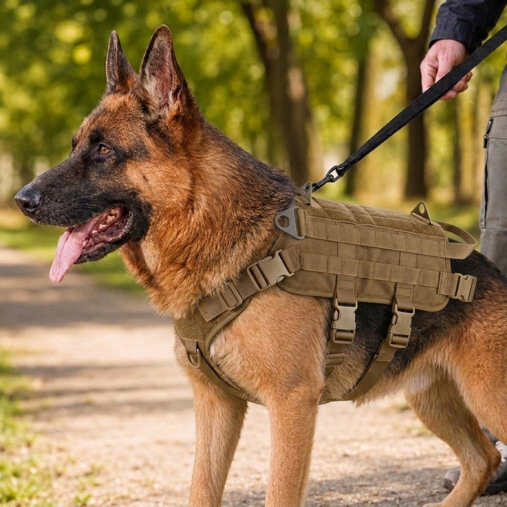 Tactical Dog Backpack Harness for Hiking & Daily Walks – Detachable Pouches for Gear & Better Control