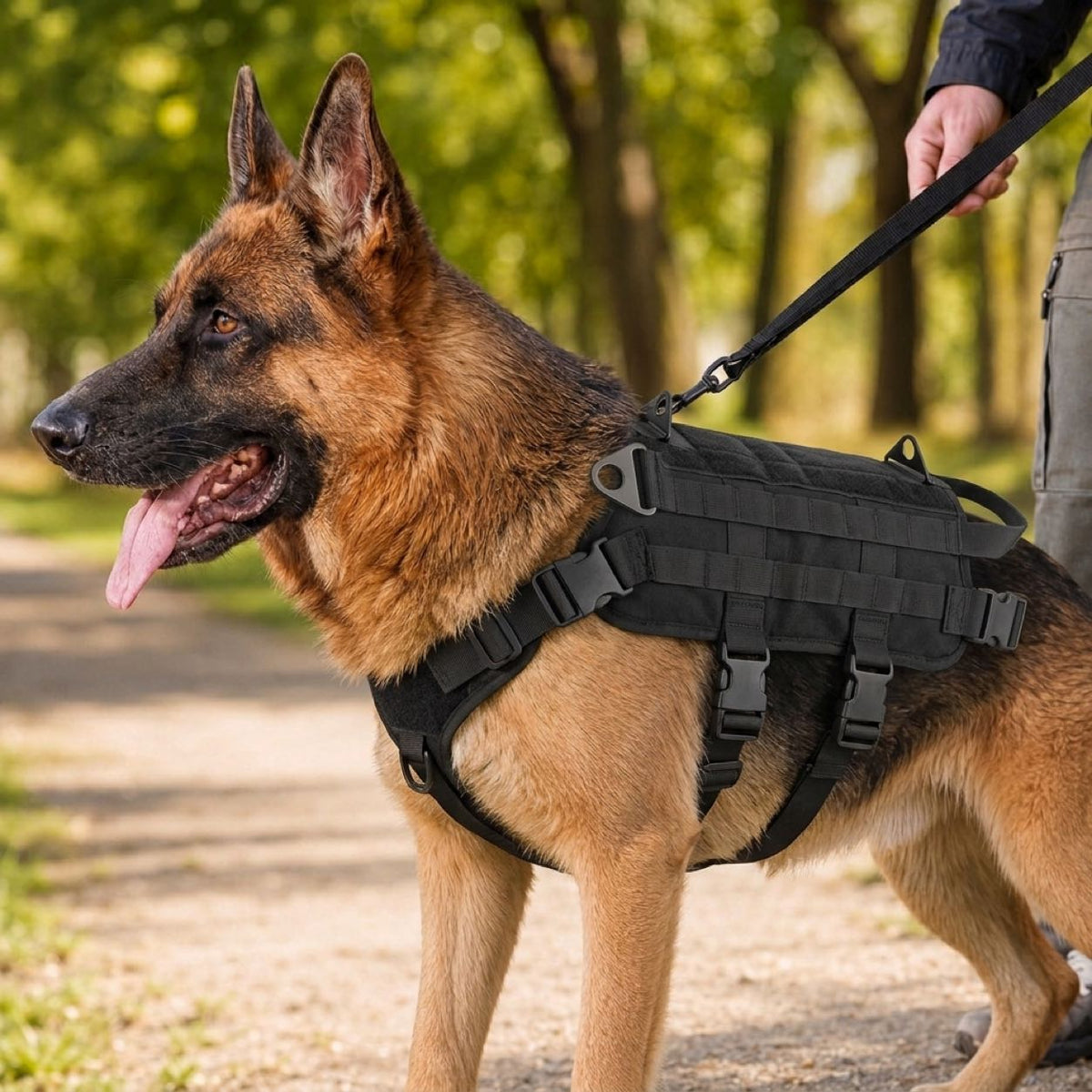 Tactical Dog Backpack Harness for Hiking & Daily Walks – Detachable Pouches for Gear & Better Control