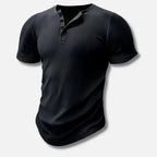 Textured Ribbed Henley T-Shirt