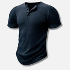 Textured Ribbed Henley T-Shirt