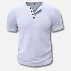 Textured Ribbed Henley T-Shirt