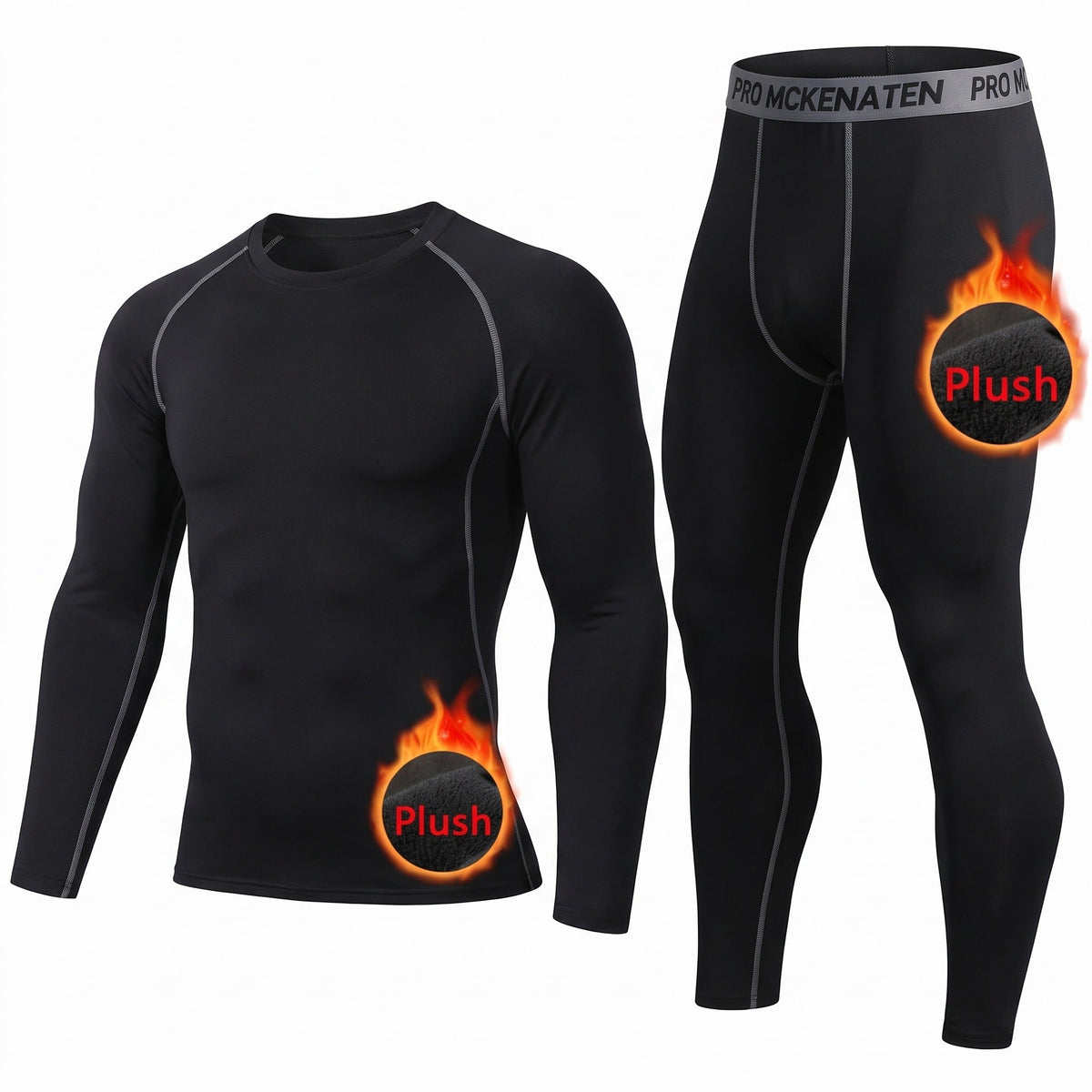 Thermal Base Layer Set 2 Piece Stretch Top Leggings Unisex Underwear