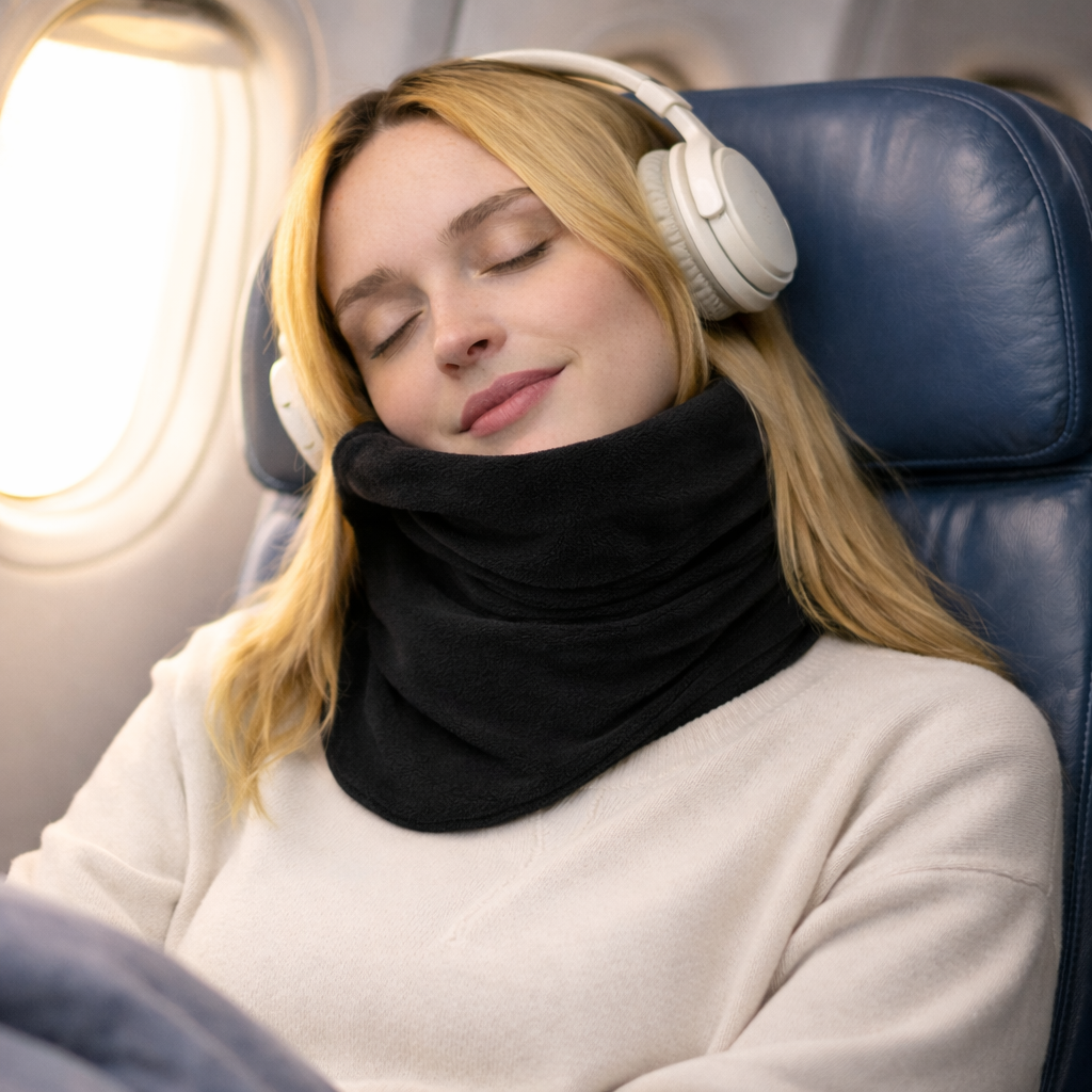 Travel Neck Pillow Wrap Support Cushion Aeroplane Car