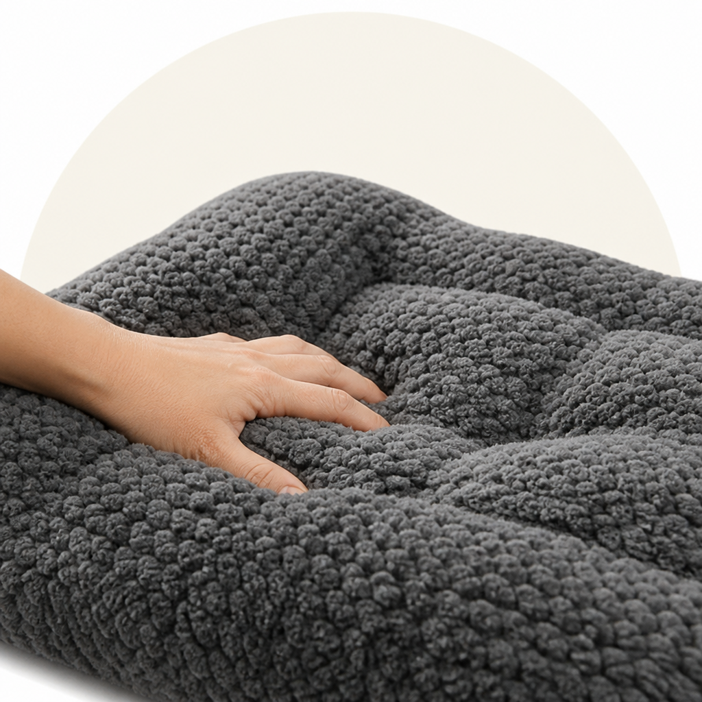 Ultra-soft plush bolster dog crate pad