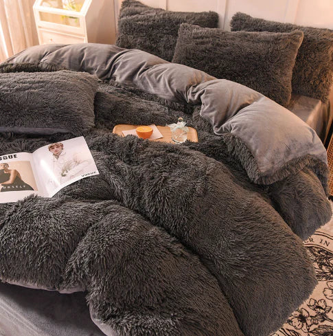 Unisex Candy-Coloured Soft Plush Duvet Cover for Cosy Beds