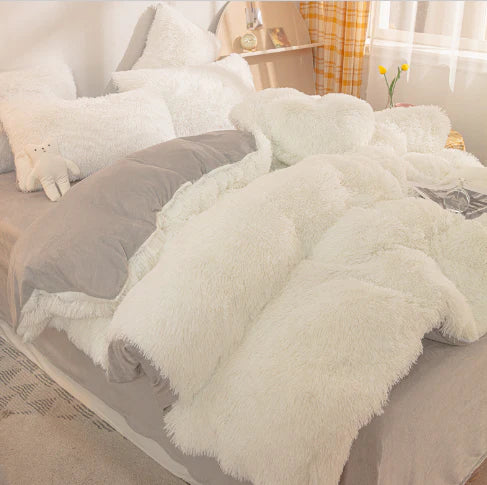 Unisex Candy-Coloured Soft Plush Duvet Cover for Cosy Beds