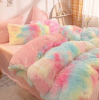 Unisex Candy-Coloured Soft Plush Duvet Cover for Cosy Beds