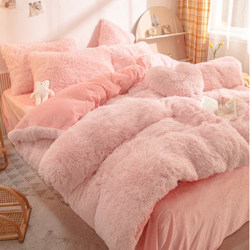 Unisex Candy-Coloured Soft Plush Duvet Cover for Cosy Beds