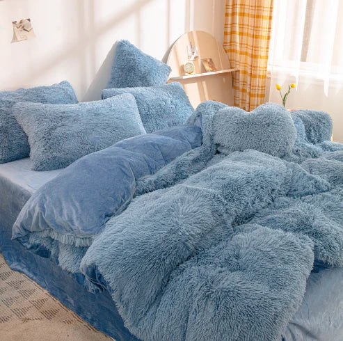 Unisex Candy-Coloured Soft Plush Duvet Cover for Cosy Beds