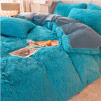 Unisex Candy-Coloured Soft Plush Duvet Cover for Cosy Beds
