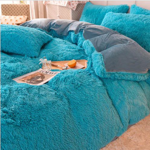 Unisex Candy-Coloured Soft Plush Duvet Cover for Cosy Beds
