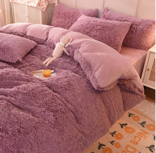 Unisex Candy-Coloured Soft Plush Duvet Cover for Cosy Beds
