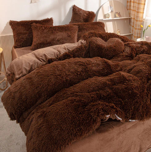 Unisex Candy-Coloured Soft Plush Duvet Cover for Cosy Beds