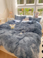 Unisex Candy-Coloured Soft Plush Duvet Cover for Cosy Beds