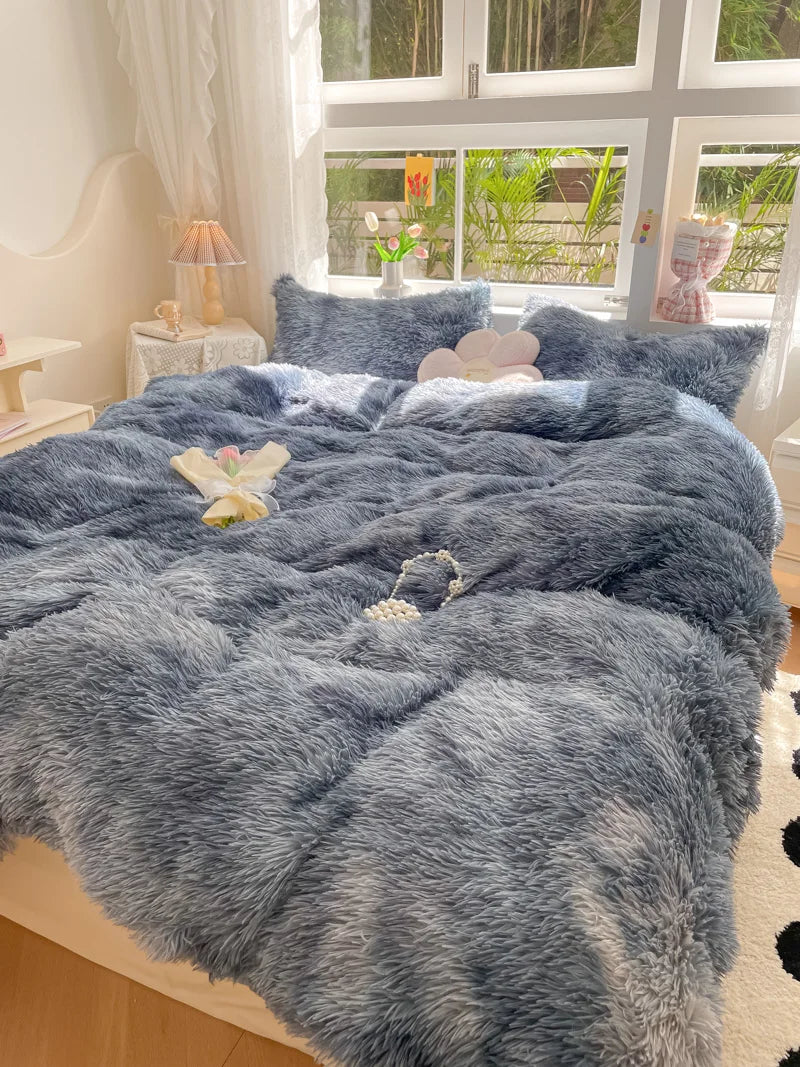 Unisex Candy-Coloured Soft Plush Duvet Cover for Cosy Beds