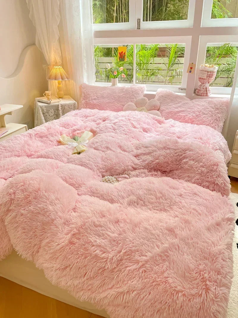 Unisex Candy-Coloured Soft Plush Duvet Cover for Cosy Beds