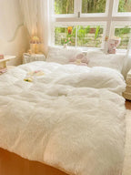 Unisex Candy-Coloured Soft Plush Duvet Cover for Cosy Beds
