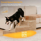 Unisex Cosy Corduroy Joint-Friendly Spiral Pet Stairs