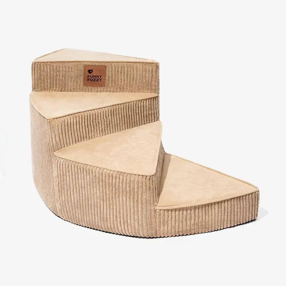 Unisex Cosy Corduroy Joint-Friendly Spiral Pet Stairs