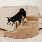 Unisex Cosy Corduroy Joint-Friendly Spiral Pet Stairs