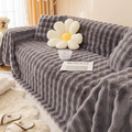 Unisex faux rabbit fur sofa cover – ultra-soft plush couch cover for pets