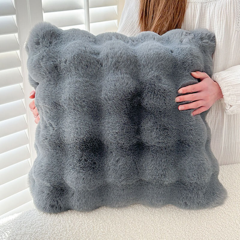 Unisex faux rabbit fur sofa cover – ultra-soft plush couch cover for pets