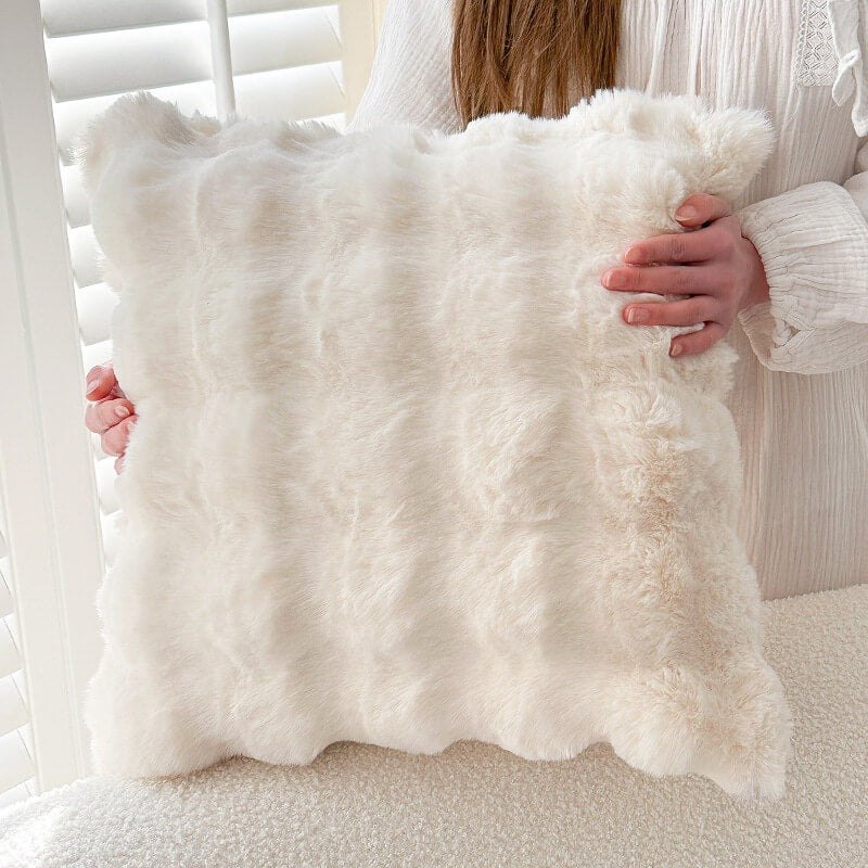 Unisex faux rabbit fur sofa cover – ultra-soft plush couch cover for pets