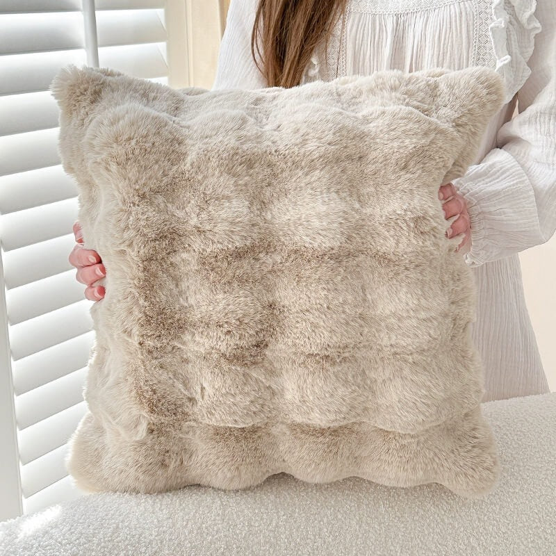 Unisex faux rabbit fur sofa cover – ultra-soft plush couch cover for pets